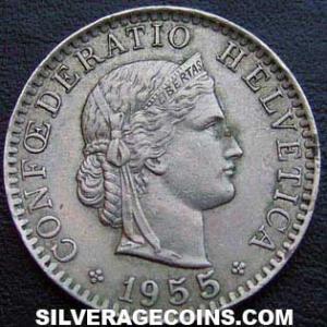 1955 B Swiss 20 Rappen (Obverse)