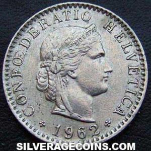 1962 B Swiss 20 Rappen (Obverse)