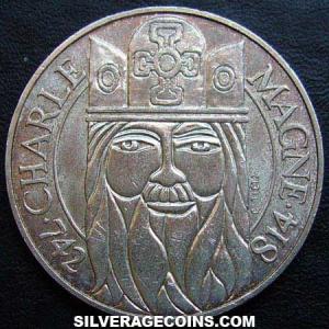 1990 French Silver 100 New Francs (Charlemagne) (Reverse)