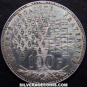 1983 French Silver 100 New Francs (Reverse)