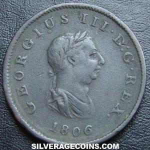 1806 3 berries George III British Half Penny (Obverse)