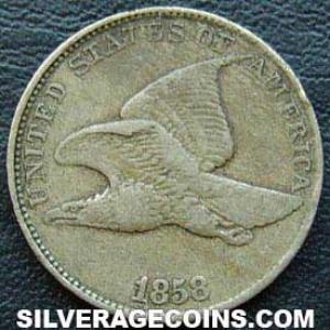 1858 large letters United States "Flying Eagle" Cent (Obverse)