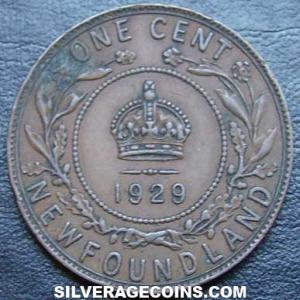 1929 George V Newfoundland Bronze Cent (Reverse)