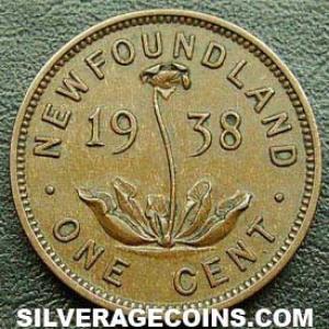 1938 George VI Newfoundland Bronze Cent (Reverse)