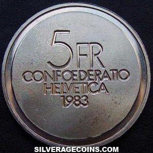 1983 Proof Swiss 5 Francs (Ernest Ansermet) (Obverse)