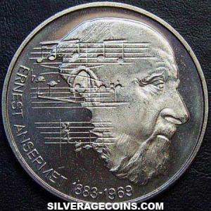 1983 Proof Swiss 5 Francs (Ernest Ansermet) (Reverse)