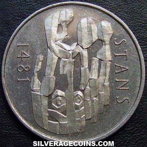 1981 Proof Swiss 5 Francs (Stans Convention) (Reverse)