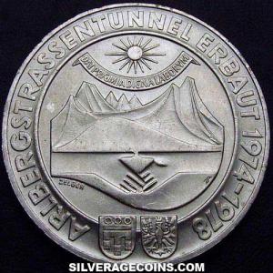 1978 Austrian Silver 100 Schillings (Arlberg Tunnel) (Reverse)