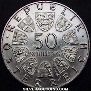 1970 Austrian Silver 50 Schillings (Innsbruck University) (Obverse)