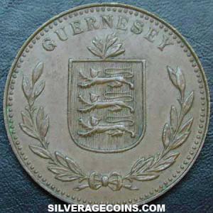 1945 H Guernsey Bronze 8 Doubles (Obverse)