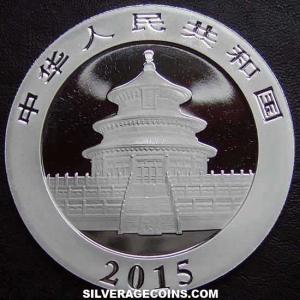 2015 Chinese 10 Yuan 1 Ounce Silver Panda (Obverse)