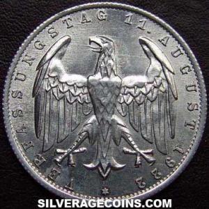 1922 A German Weimar Republic 3 Marks (Anniversary) (Obverse)