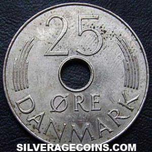 1986 (h) R B Margrethe II Danish 25 Øre (Reverse)