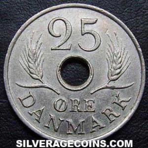 1969 (h) C S Frederik IX Danish 25 Øre (Reverse)
