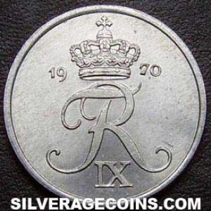 1970 (h) C S Frederik IX Danish 2 Øre (Obverse)