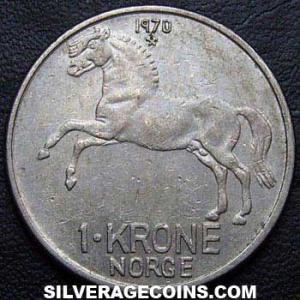 1970 Olav V Norwegian Krone (Reverse)