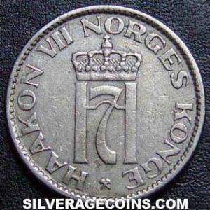 1957 Haakon VII Norwegian 50 Øre (Obverse)
