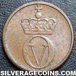 1971 Olav V Norwegian Bronze Øre (Obverse)