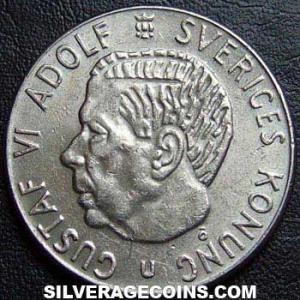 1971 U Gustav VI Swedish Krona (Obverse)