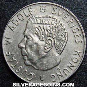 1972 U Gustav VI Swedish Krona (Obverse)