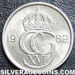 1982 U Carl XVI Gustaf Swedish 10 Öre (Obverse)