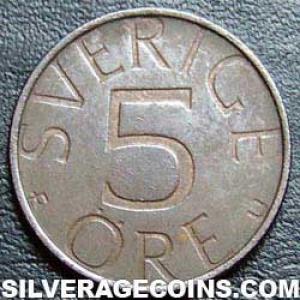 1980 U Carl XVI Gustaf Swedish 5 Öre (Reverse)