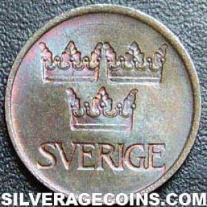 1973 U Gustav VI Swedish Bronze 5 Öre (Obverse)