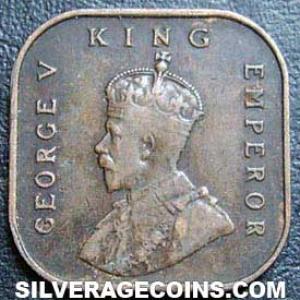 1932 George V Straits Settlements Bronze Half Cent (Obverse)