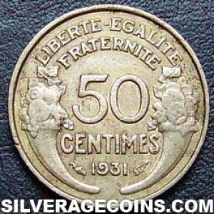 1931 French 50 Centimes (Reverse)