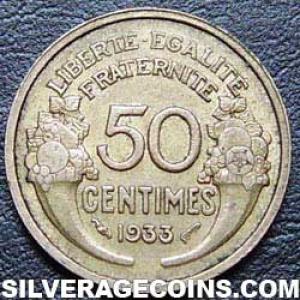 1933 open 9 French 50 Centimes (Reverse)