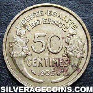 1936 French 50 Centimes (Reverse)