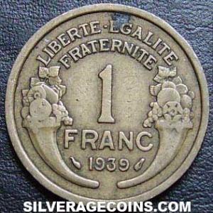 1939 French Franc (Reverse)