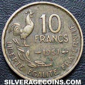 1951 B French 10 Francs (Reverse)