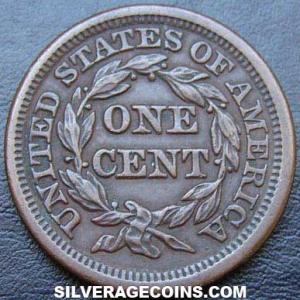 1847 United States "Braided Hair" Cent (Reverse)