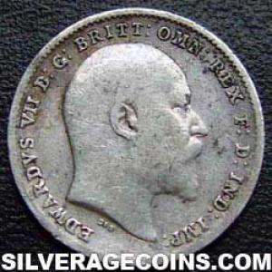 1903 Edward VII British Silver Threepence (Obverse)