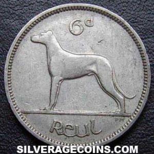 1928 Irish Sixpence (Reverse)