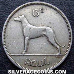 1953 Irish Sixpence (Reverse)