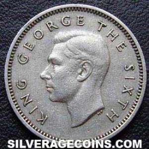 1950 George VI New Zealander Sixpence (Obverse)