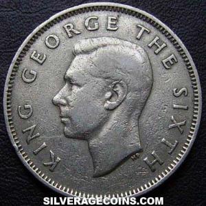 1948 George VI New Zealander Florin (Obverse)
