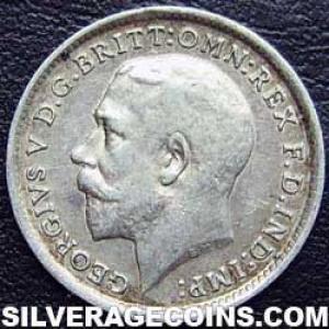 1913 George V British Silver Threepence (.925) (Obverse)