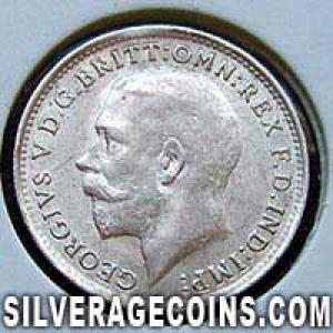 1919 George V British Silver Threepence (.925) (Obverse)