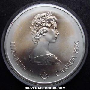 1976 Elizabeth II Canadian Silver 10 Dollars (Velodrome) (Obverse)