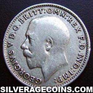 3 Peniques de Plata Británicos de Jorge V (.500) 1922 bright (Anverso)