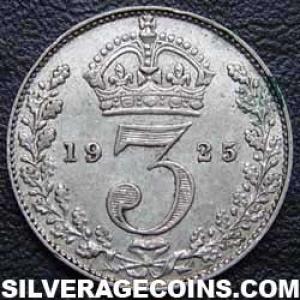 1925 George V British Silver Threepence (.500) (Reverse)