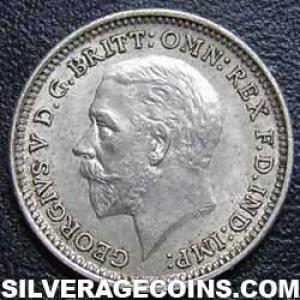 1926-4B George V British Silver Threepence (.500) (Obverse)