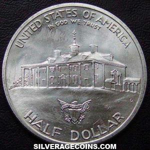 Medio Dólar de Plata Estadounidense (Aniversario de Washington) 1982 D (Reverso)