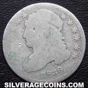 1836 United States "Liberty Cap Dime" Silver 10 Cents (small date) (Obverse)