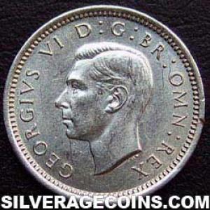 1938 George VI British Silver Threepence (Obverse)