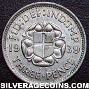 1939 George VI British Silver Threepence (Reverse)