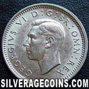 3 Peniques de Plata Británicos de Jorge VI 1941 (Anverso)